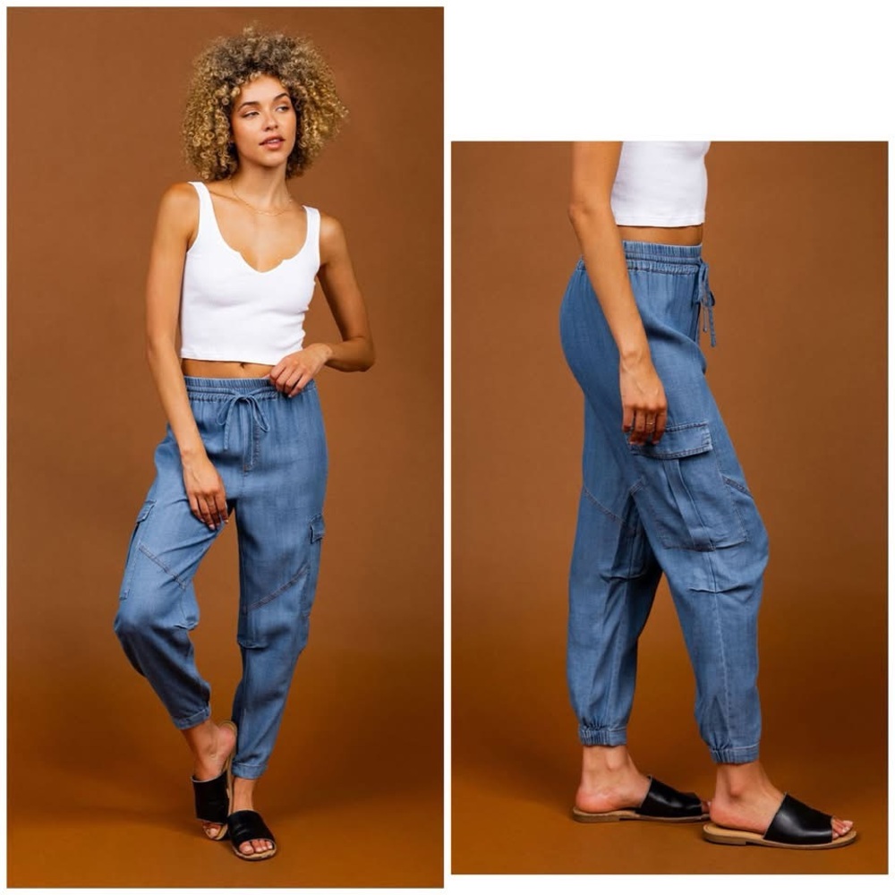 Tencel Cargo Jogger Pants